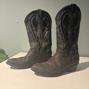 Laredo Mens Black Cowboy Western Boots Leather 2760 Size 10 EE No Insoles